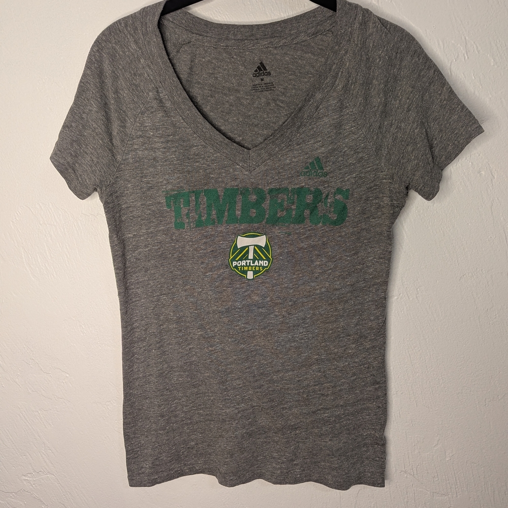 Gray Portland Timbers V-Neck T-Shirt